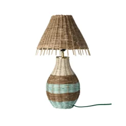 Lampe de Table - Rotin Rayures Brun Tall