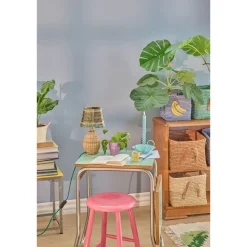 Lampe de Table - Rotin Rayures Brun Small
