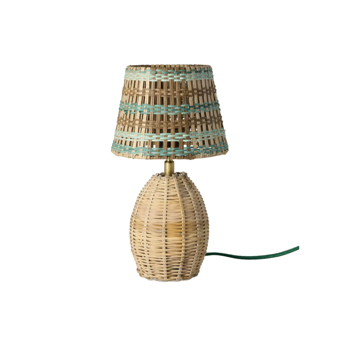 Lampe de Table - Rotin Rayures Brun Small