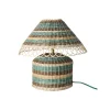 Lampe de Table - Rotin Rayures Brun Low