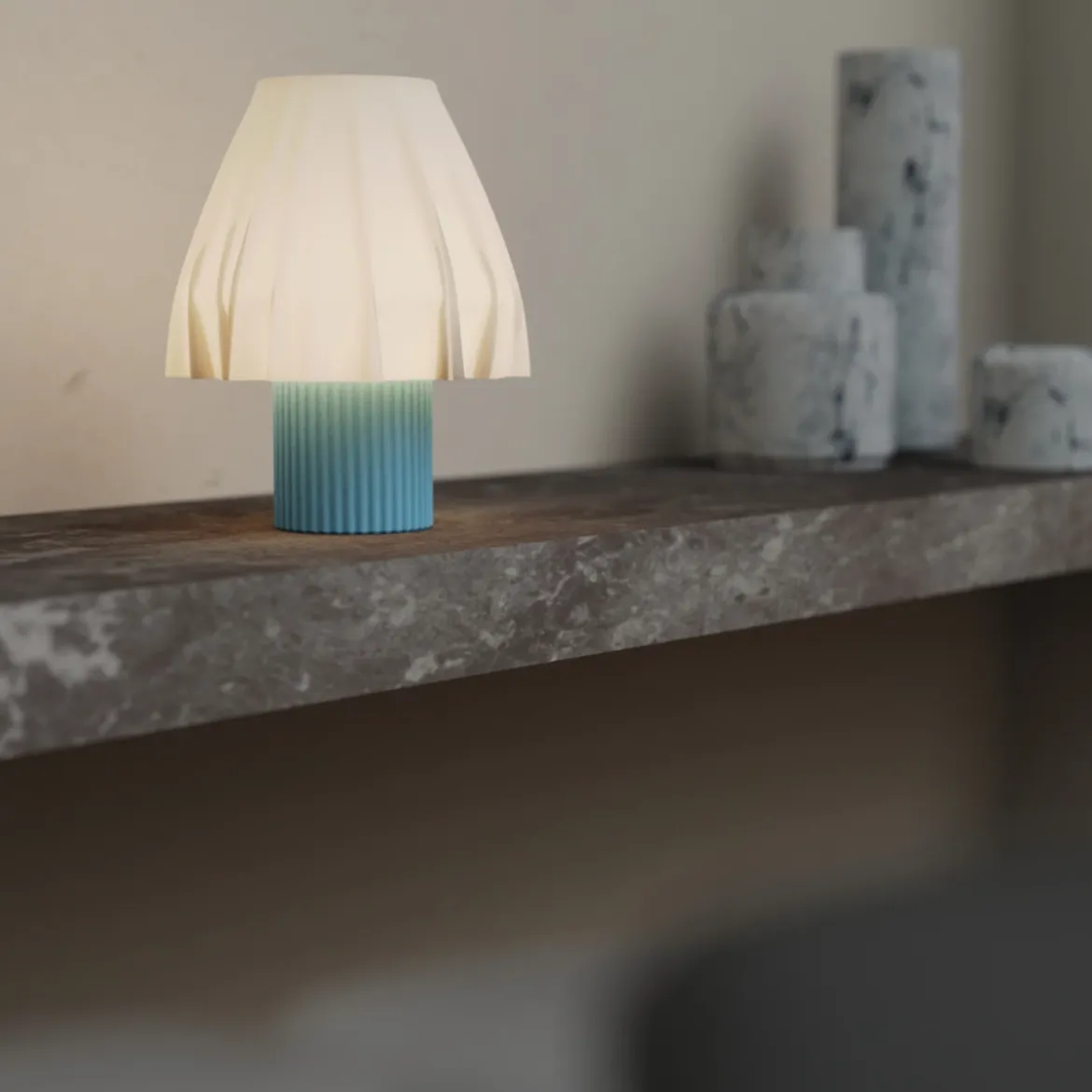 Lampe de Table - Volute Bleu Ciel