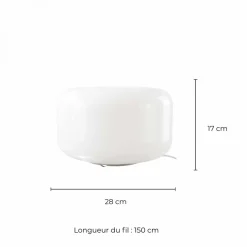 Lampe Livo Metal Chrome & Verre - Blanc
