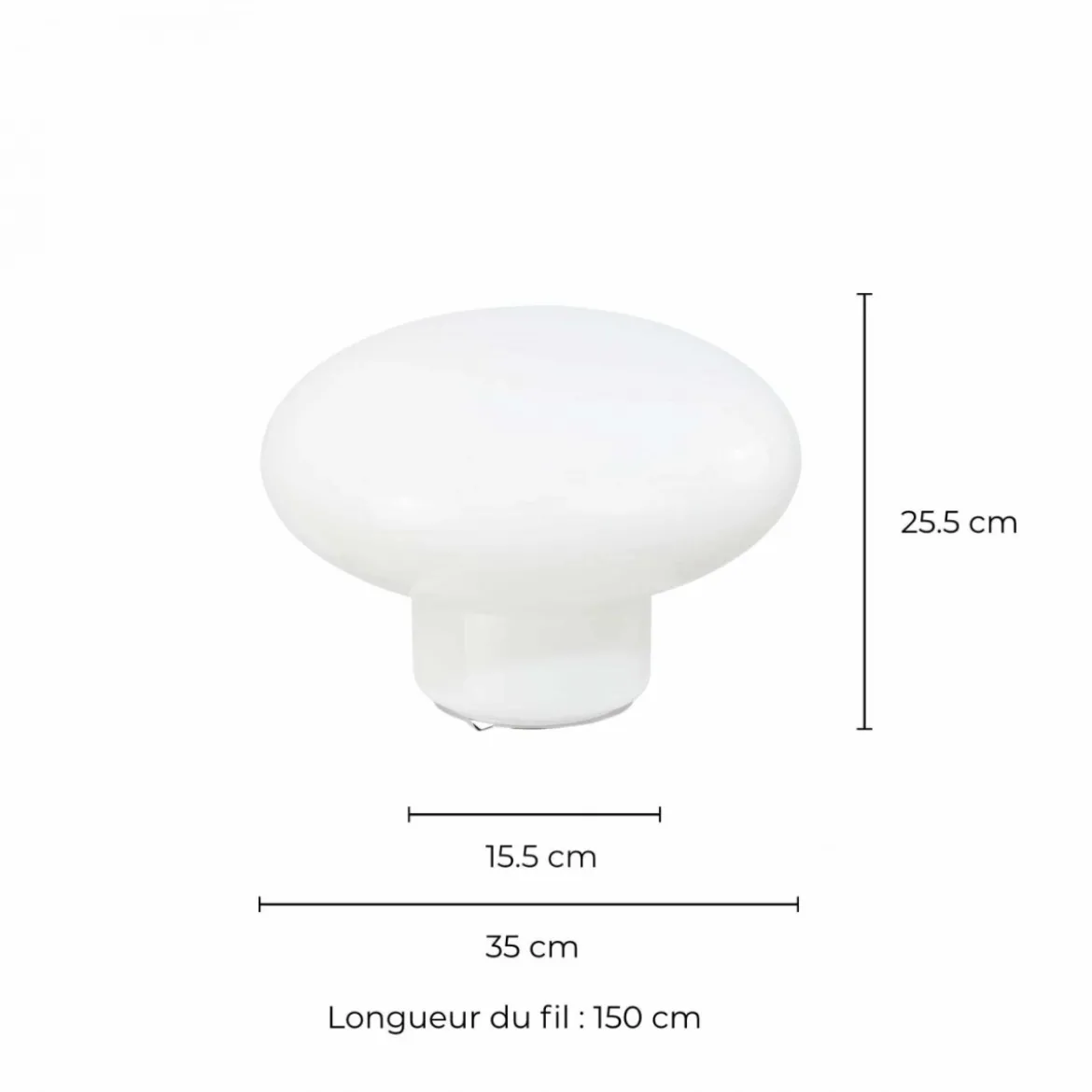 Lampe Ovalie - Verre Blanc