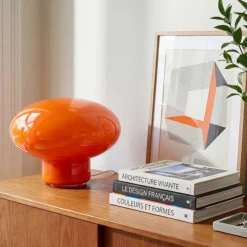 Lampe Ovalie - Verre Orange