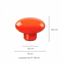 Lampe Ovalie - Verre Orange