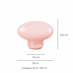 Lampe Ovalie - Verre Rose