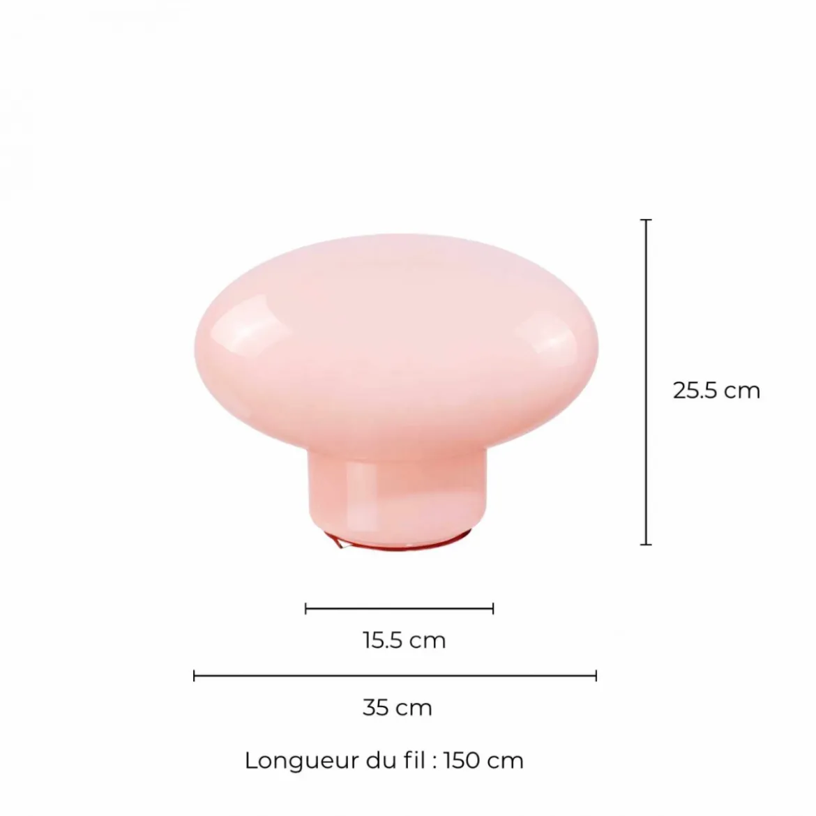 Lampe Ovalie - Verre Rose