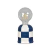 Lampe à poser à carreaux - Blanc & bleu