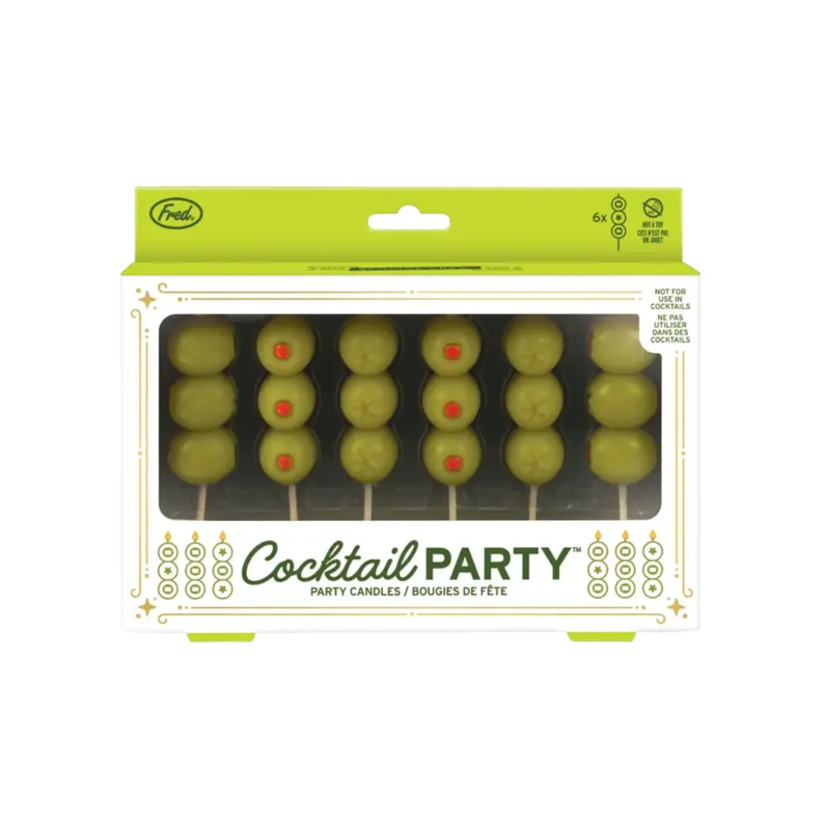 Lot de 6 bougies - Olive Cocktail Party