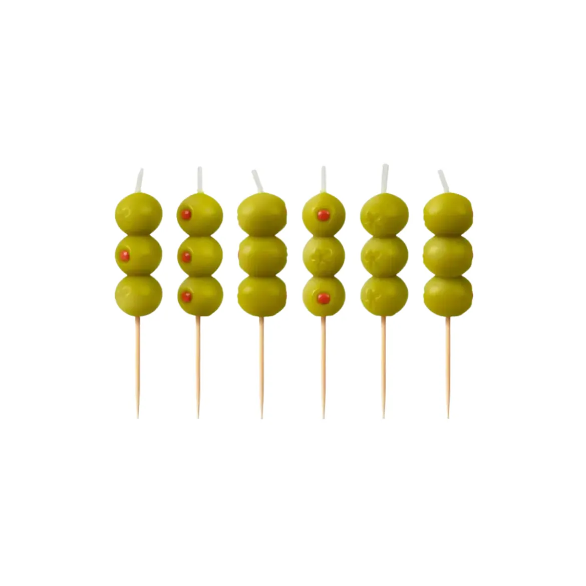 Lot de 6 bougies - Olive Cocktail Party