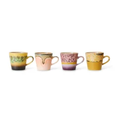 Lot de 4 Tasses à Café Americans Radiant 70's - 11,5 cm x 8,5 cm