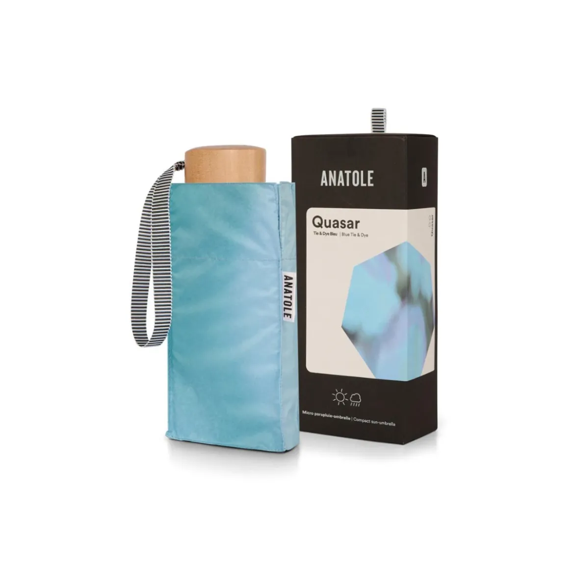 Mini Parapluie Ombrelle Anti-UV - Qasadar Tie & Dye Bleu
