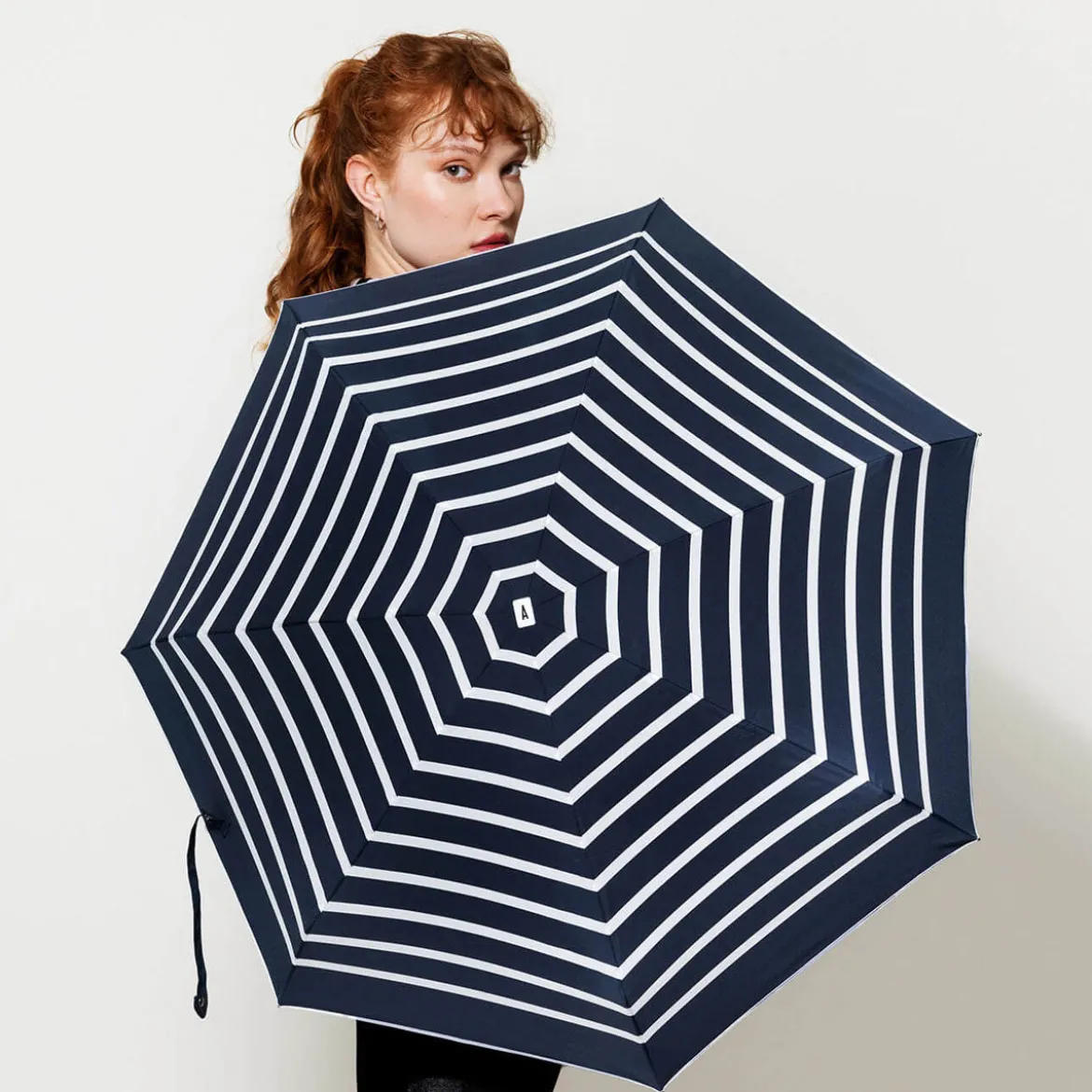 Mini Parapluie Pablo - Marinière Bleu marine & rayures blanches