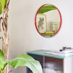 Miroir Arcs Rond - Ø 60 cm - Rouge