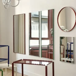 Miroir Arcs Rond - Ø 60 cm - Rouge