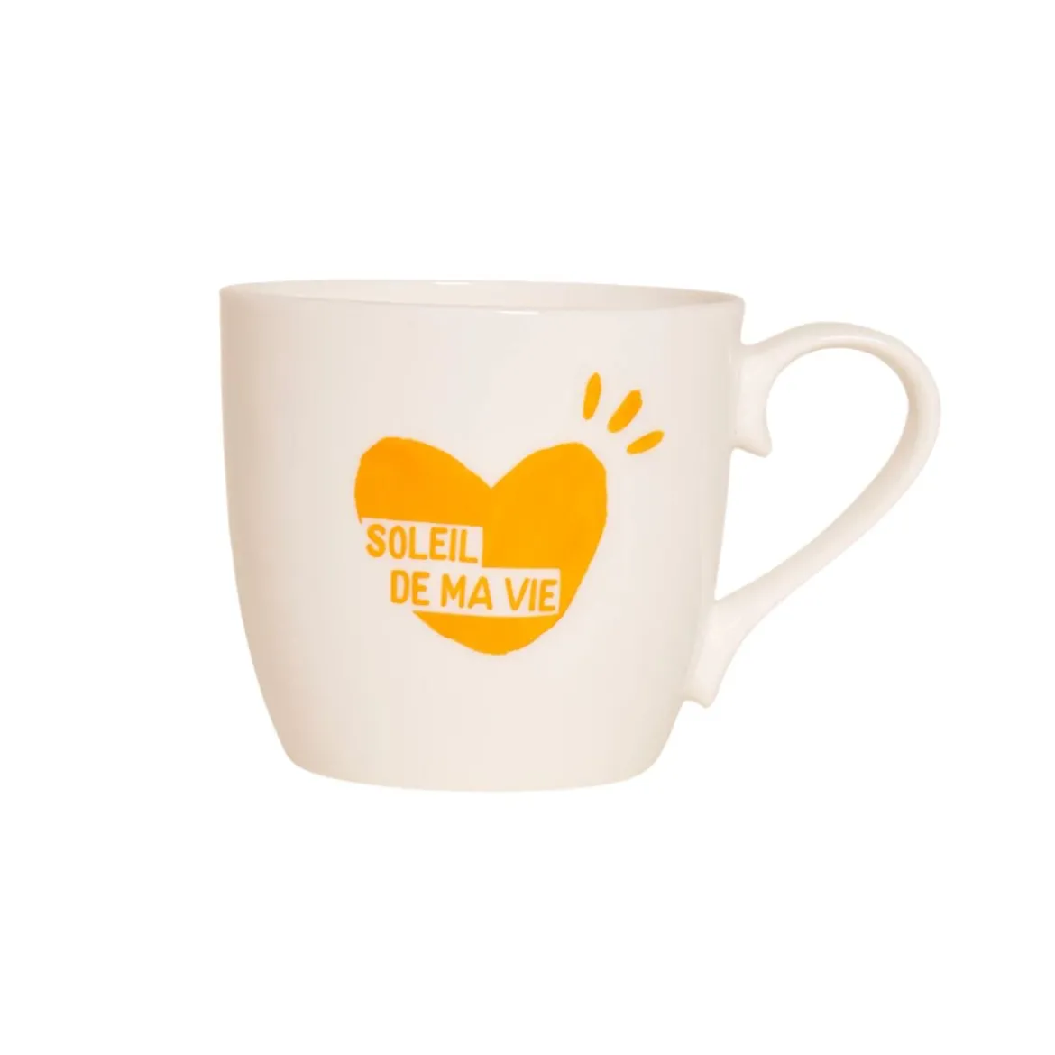 Mug Coeur Le soleil de ma vie - Jaune