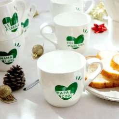 Mug Coeur Papa Cool - Vert Sapin