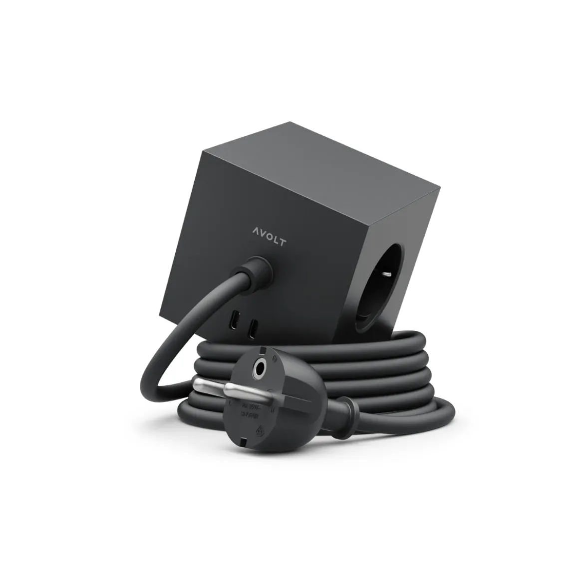 Multiprise square 1 avec USB-C 30W 1,8m - Stockholm Black