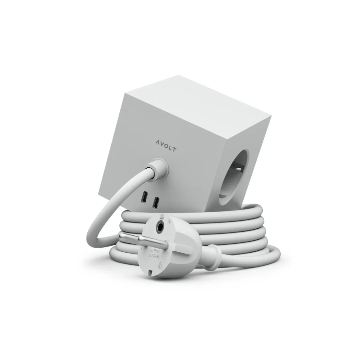 Multiprise square 1 avec USB-C 30W 1,8m - Gris