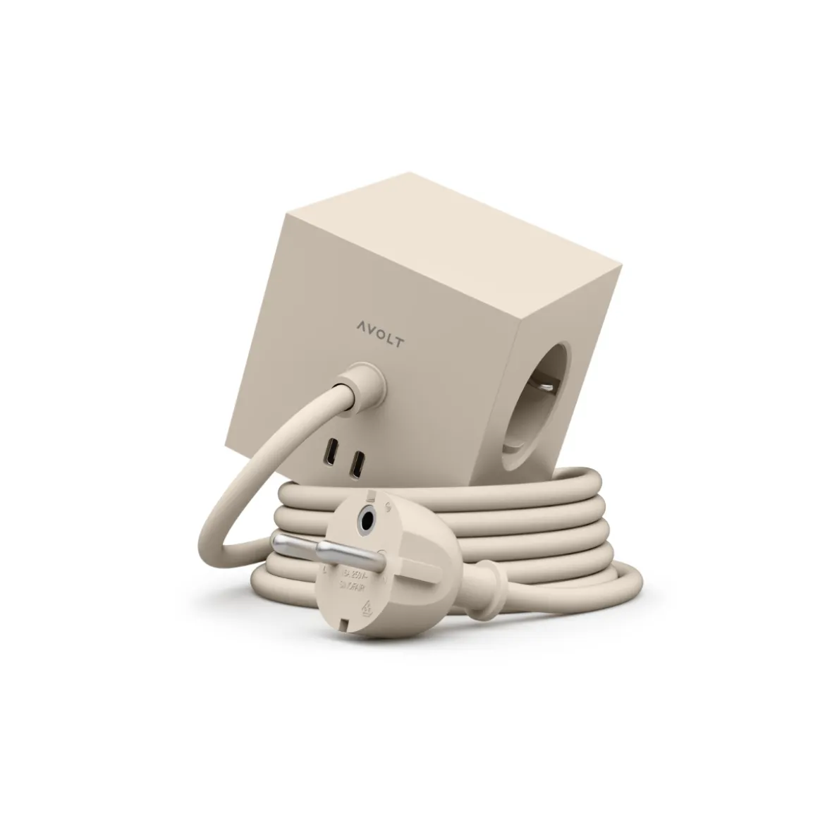 Multiprise square 1 avec USB-C 30W 1,8m - Nomad Sand
