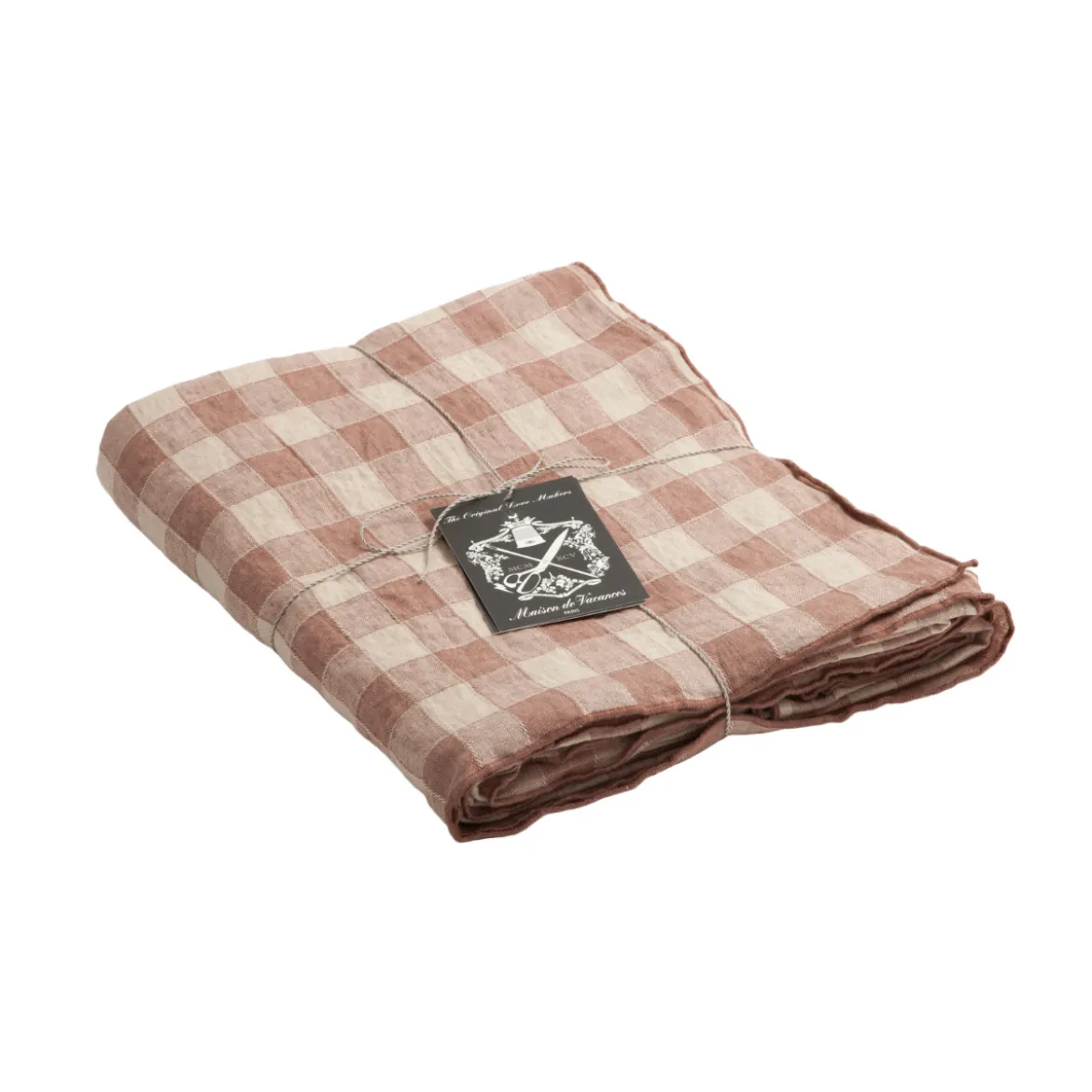 Nappe Bourdon Toile Vichy Vintage - Bois de Rose/Bourdon Bois de Rose