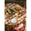 Nappe Vida Carreaux - Chestnut/Cream 140x220 cm