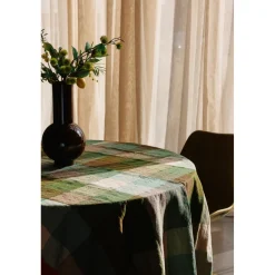 Nappe Vida Carreaux - Mint/Olive 140x220 cm