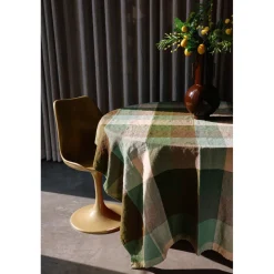 Nappe Vida Carreaux - Mint/Olive 140x220 cm