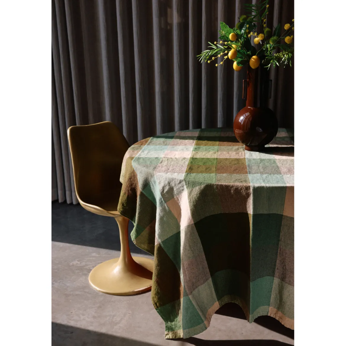 Nappe Vida Carreaux - Mint/Olive 140x220 cm