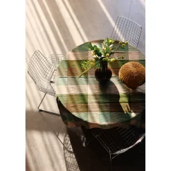 Nappe Vida Carreaux - Mint/Olive 140x220 cm