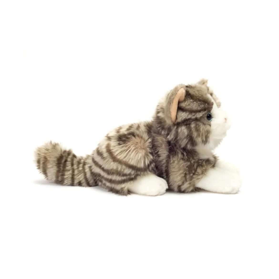 Peluche Chat Gris Rayé allongé
