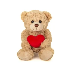 Peluche Ours Beige Cœur Rouge