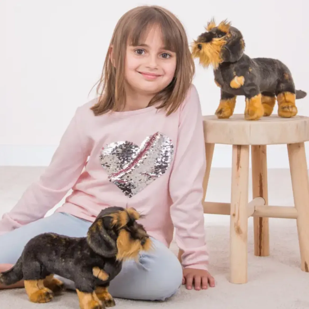 Peluche Teckel à poil dur debout