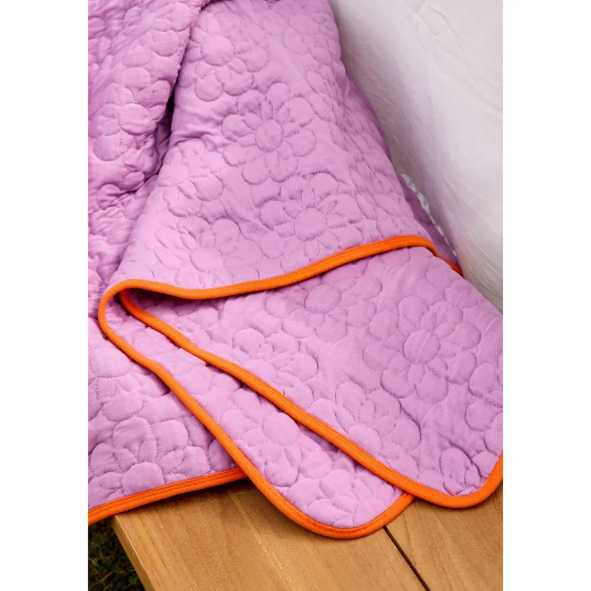 Plaid matelassé - Flower Purple/Orange