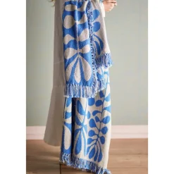 Plaid Nevine Blue Coton recyclé