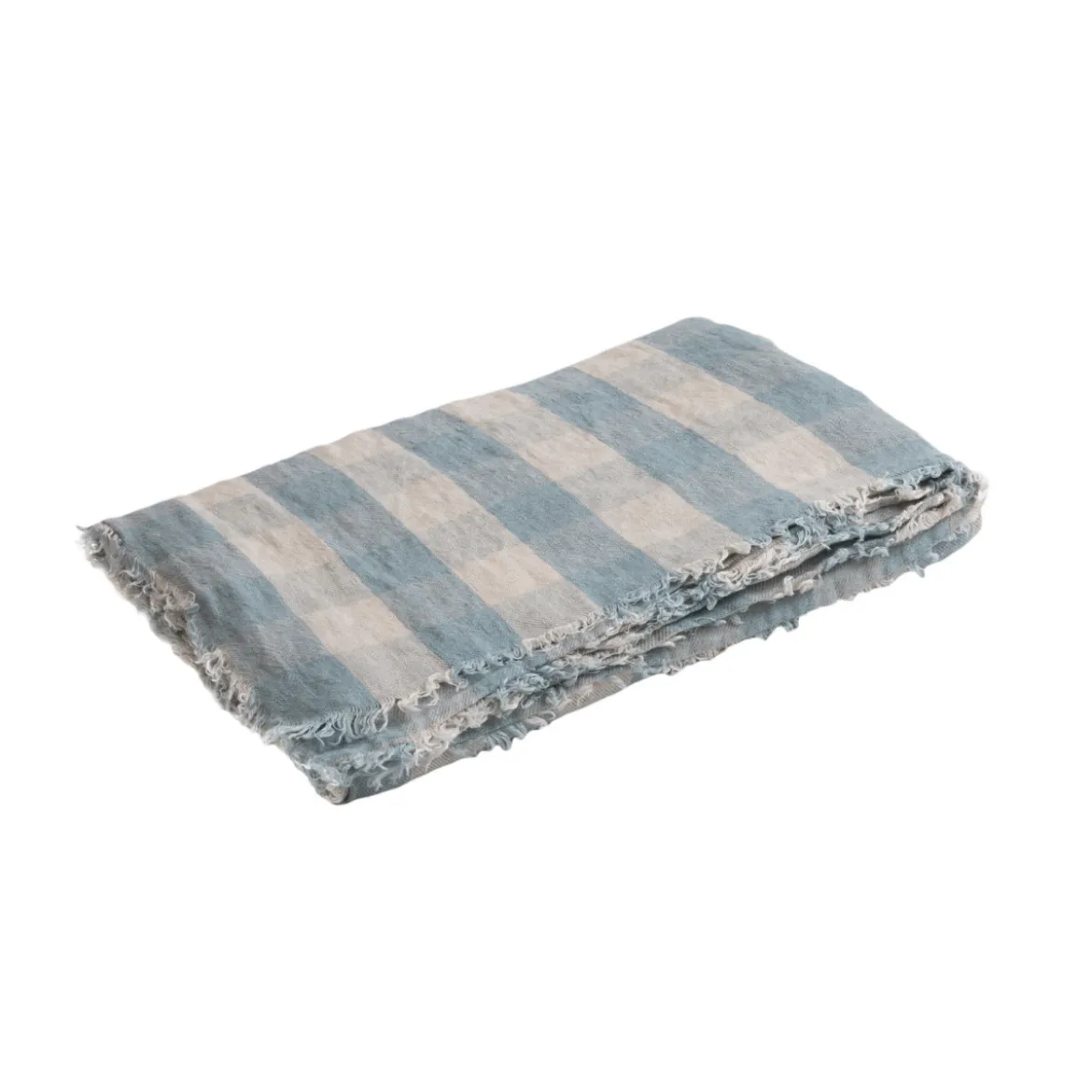 Plaid Vice Versa Frange - Lin Lavé Cottage - Nuage 140x250 cm