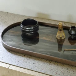 Plateau en verre - Bronze Organic - Oblong - 71 x 36 cm