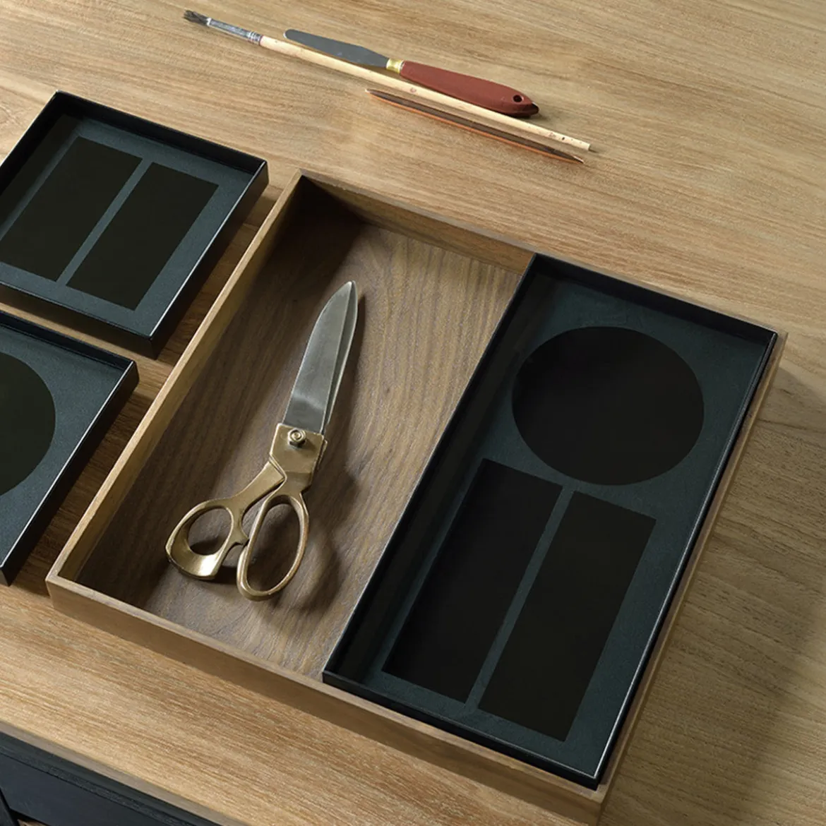 Plateau Organisateur de bureau Charcoal Walnut
