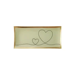 Plateau Rectangle L - Coeur - Blanc - 10 x 21 cm