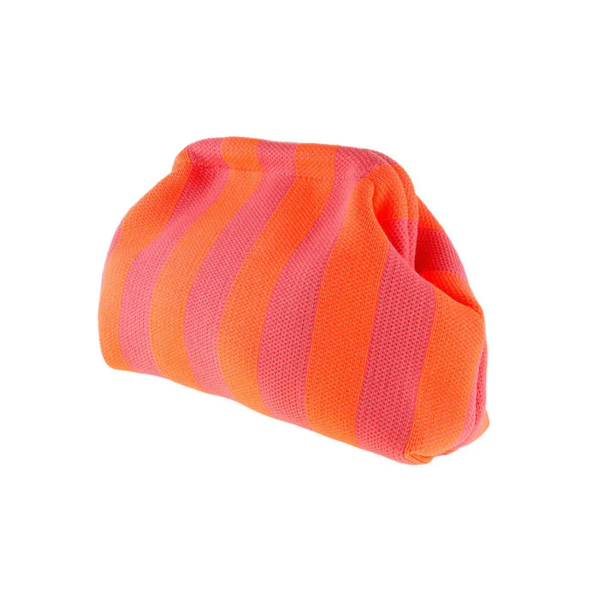 Pochette Alba Rayures - Rose Foncé/Neon Orange