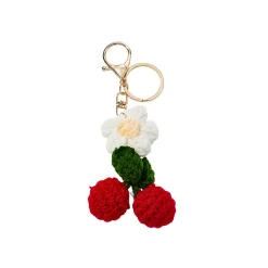 Porte-clés et bijou de sac - Cerise Crochet Rouge