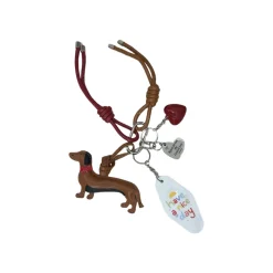 Porte-clés et bijou de sac - Chien et Cœurs