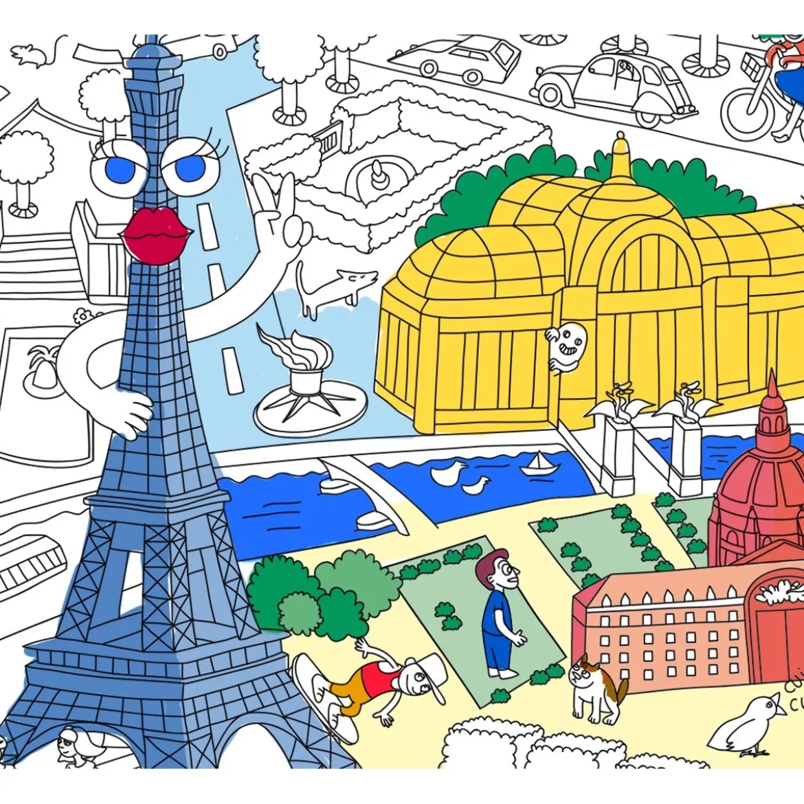 Poster Geant A Colorier - Paris