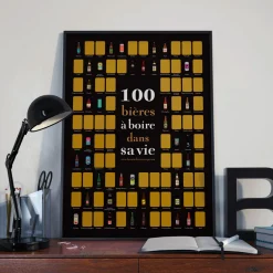 Poster à gratter 100 Bières à Boire dans sa Vie - 50 cm x 70 cm
