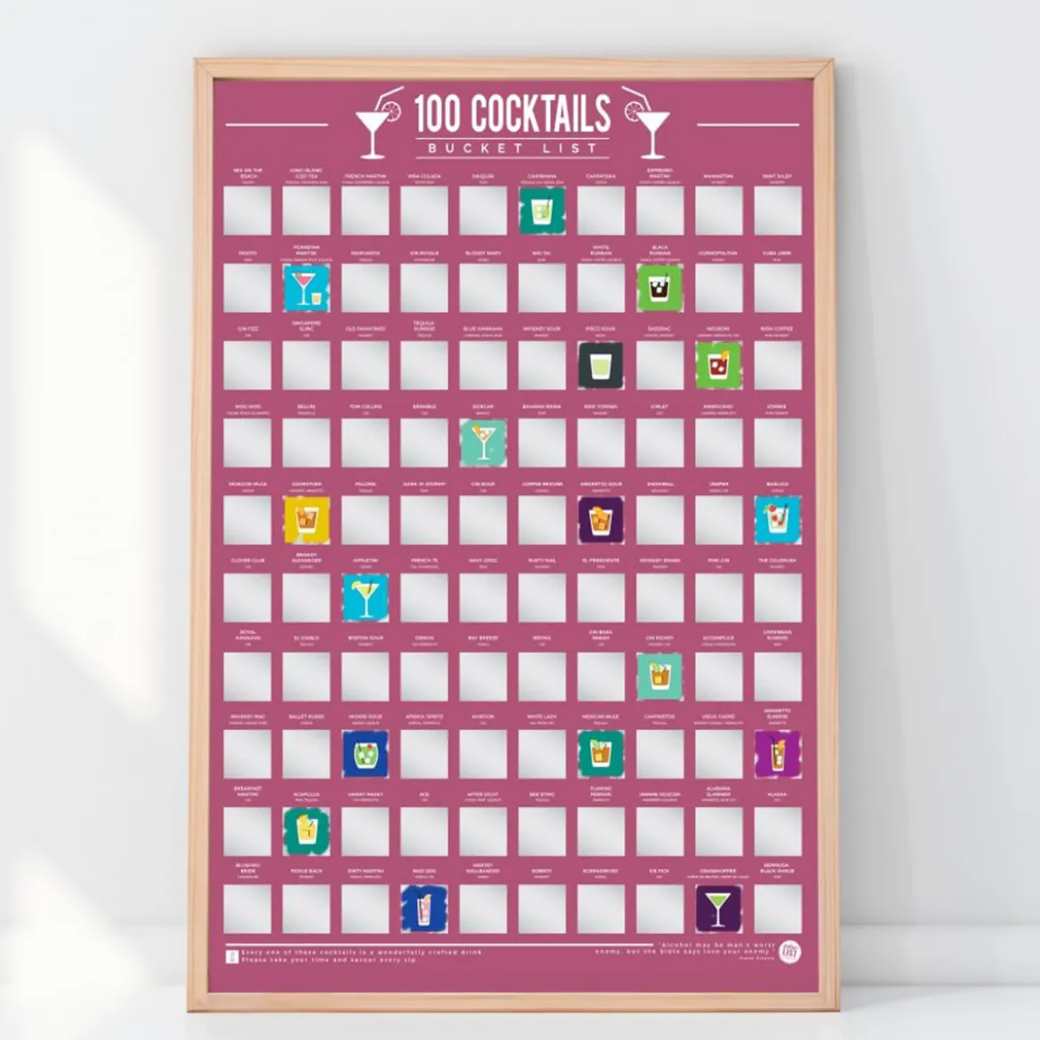 Poster à gratter 100 Cocktails