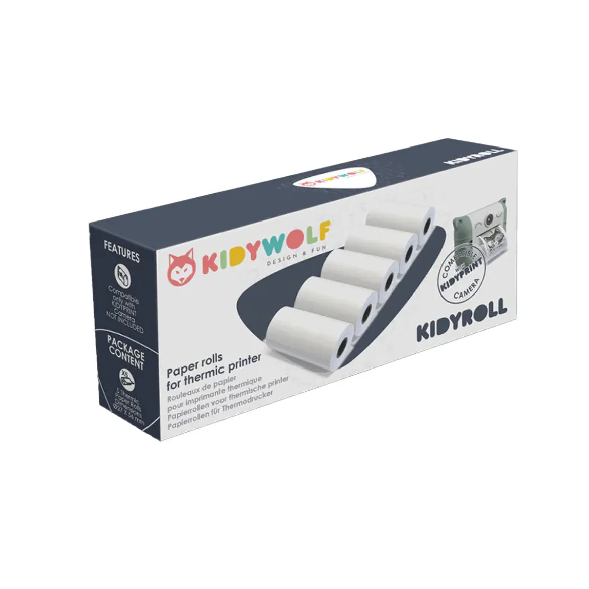5 Rouleaux Recharges Kidyroll pour Kidyprint