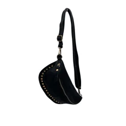 Sac Banane Cuir Suede Dion - Noir