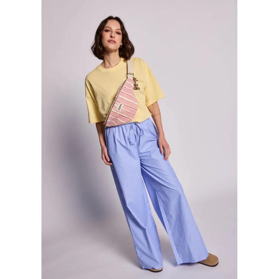 Sac Banane Olivia - Rayures Larges Rose