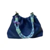 Sac bandoulière - Cuir Grainé Plissa Bleu Royal