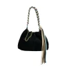 Sac Cuir Suede - Plissa M Noir